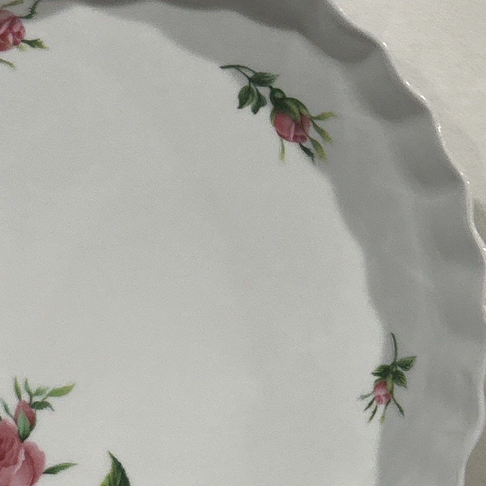 Vintage Christineholm‎ Porcelain Pink Rose Pie/Tart Plate Dish - Picture 3 of 12